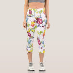 Cocktail Tropical Drinks Watercolor Pattern Capri Leggings<br><div class="desc">This design may be personalised by choosing the customise option to add text or make other changes. If this product has the option to transfer the design to another item, please make sure to adjust the design to fit if needed. Contact me at colorflowcreations@gmail.com if you wish to have this...</div>
