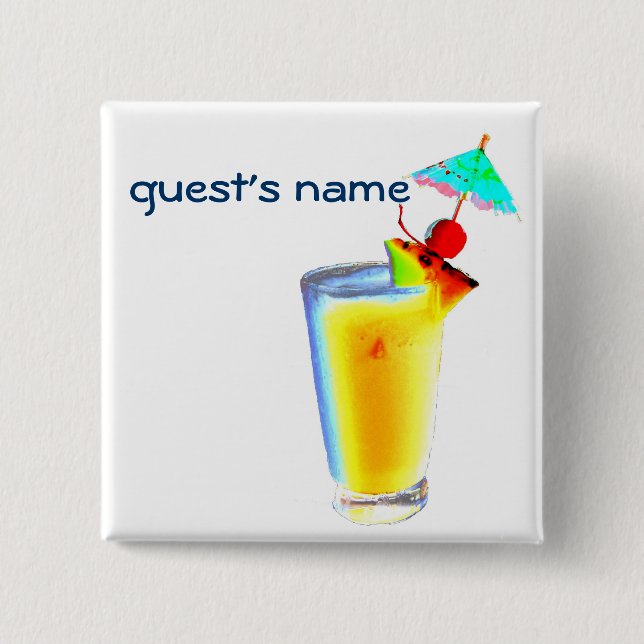Cocktail Umbrella Drinks name badge (Front)