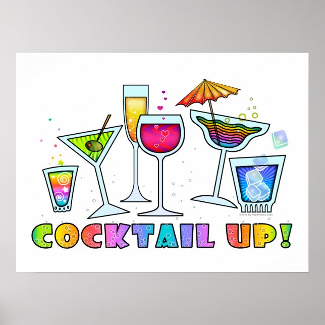 COCKTAIL UP! COCKTAIL GLASSES POSTERS & PRINTS (Front)