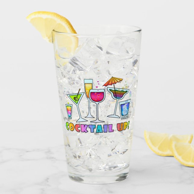 COCKTAIL UP Drink Highball Pint Glass (Front Ice)