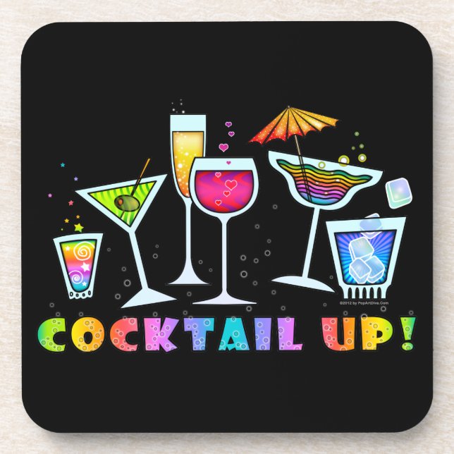 COCKTAIL UP GLASSES CORK COASTERS (Front)