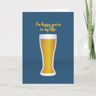Cocktail Valentine: I'm hoppy you're in my life Holiday Card