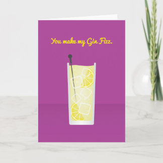 Cocktail Valentine: You make my Gin Fizz Holiday Card