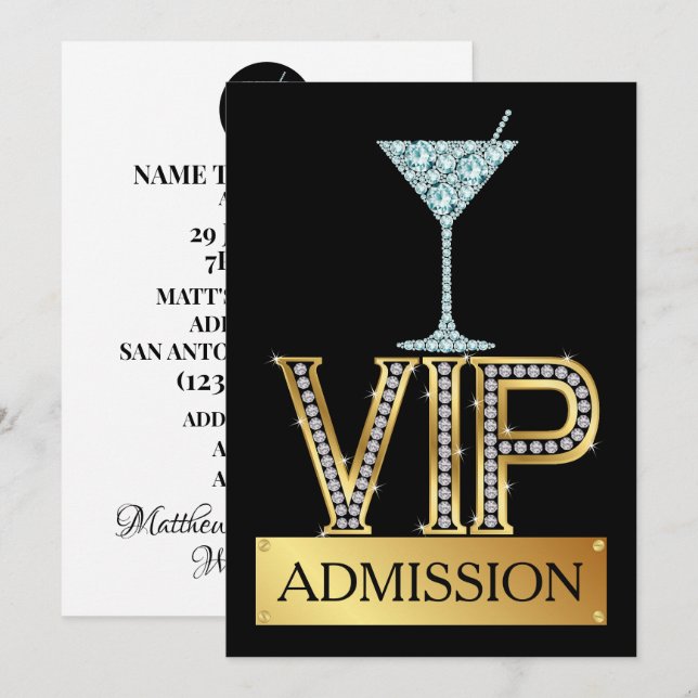 Cocktail VIP Admission Invitation (Front/Back)