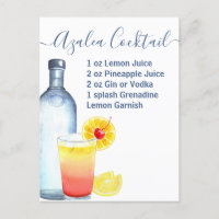 Cocktail Watercolor Recipe Mixed Drinks Azalea