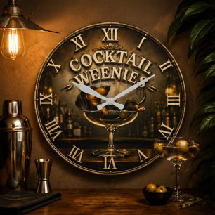 Cocktail Weenies Funny Dachshund Large Clock