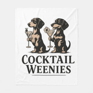 Cocktail Weenies Funny Dachshund Wiener Dog Fleece Blanket
