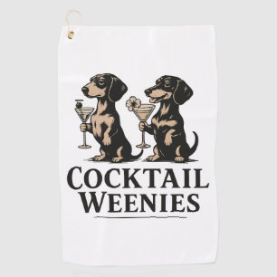 Cocktail Weenies Funny Dachshund Wiener Dog Golf Towel