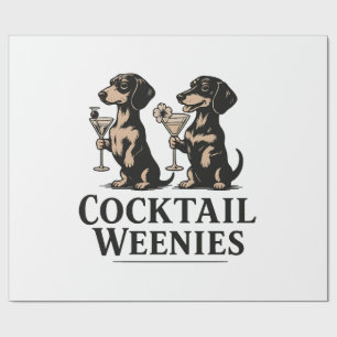 Cocktail Weenies Funny Dachshund Wiener Dog Wrapping Paper