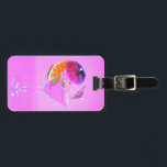 Cocktail with colourful umbrellas luggage tag<br><div class="desc">Cocktail with colourful umbrellas on purple background travel luggage tag</div>