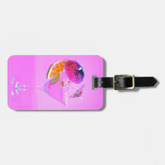 Cocktail with colourful umbrellas luggage tag
