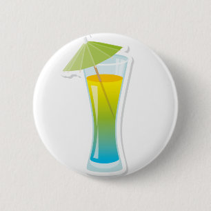 Cocktail with umbrella 6 cm round badge