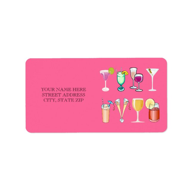 Cocktails Address Mailing Labels (Front)