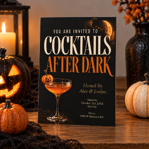 Cocktails After Dark Halloween Party Invitation
