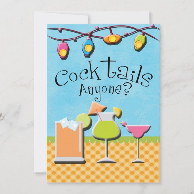 Cocktails and Barbeque Invitations (Front)