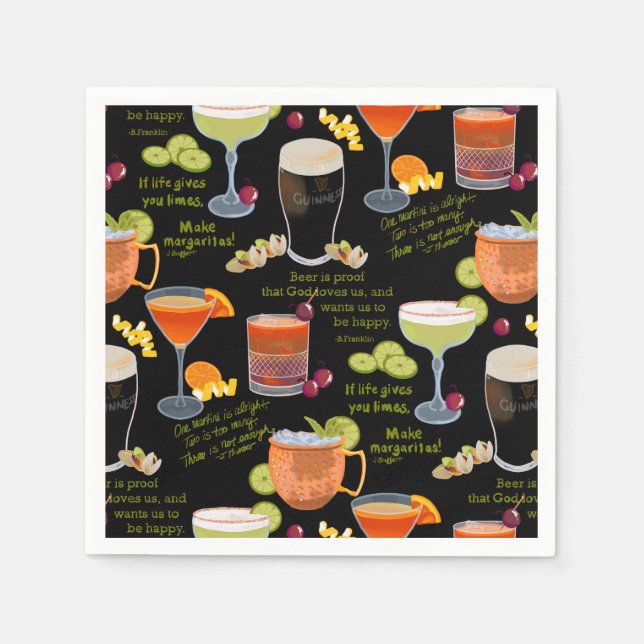 Cocktails and contemplation napkin (Front)