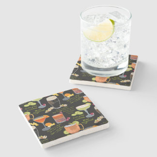Cocktails and contemplation stone coaster
