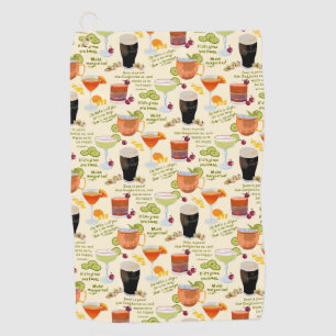 Cocktails and conversation golf towel