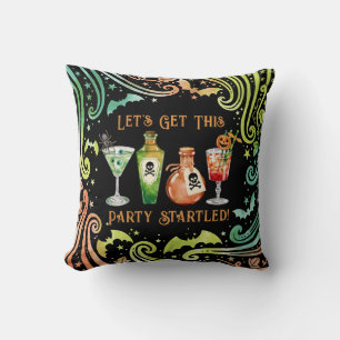 Cocktails and Costumes Halloween Party Cushion