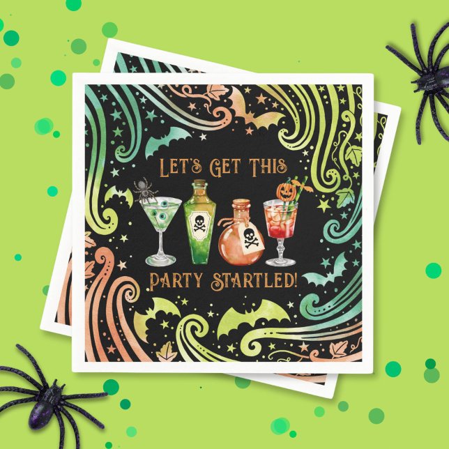 Cocktails and Costumes Halloween Party Napkin (Cocktails and Costumes Halloween Party Napkins)