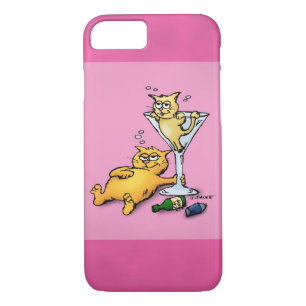 Cocktails and Kittens Pink Cartoon iPhone 8/7 Case