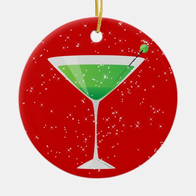 Cocktails Anyone? by SRF Ceramic Tree Decoration (Front)