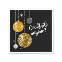 Cocktails Anyone disco ball napkin