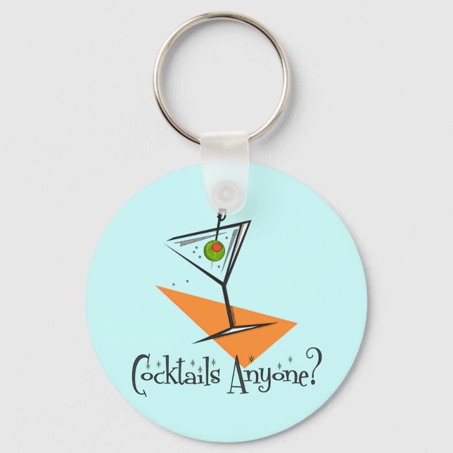 Cocktails Anyone? Key Ring (Front)