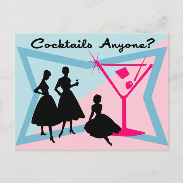 Cocktails Anyone? Postcard (Front)