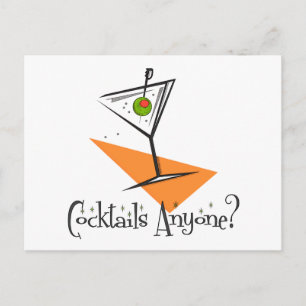 Cocktails Anyone? Postcard