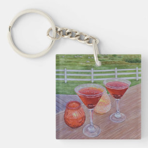 Cocktails at Mission Ranch Key Ring