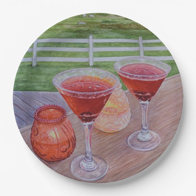 Cocktails at Mission Ranch  Paper Plate (Front)