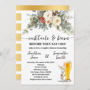 Cocktails & Brews Before I do Winter Shower Invitation