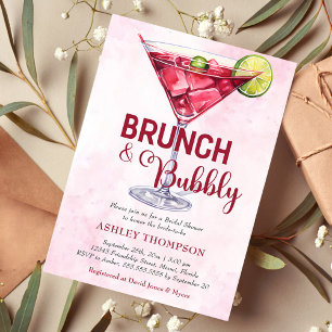 Cocktails Brunch & Bubbly Bridal Shower Invitation