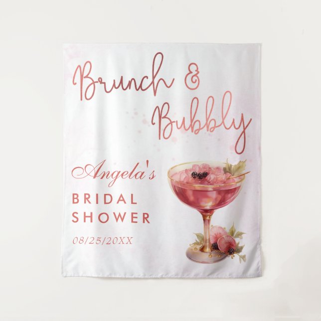 Cocktails Brunch & Bubbly Bridal Shower  Tapestry (Front)