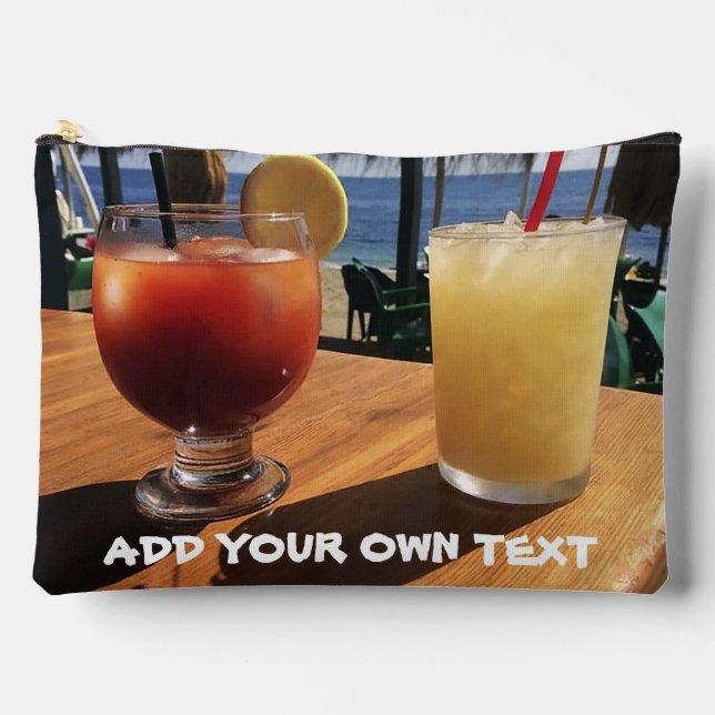 Cocktails by the Sea Custom Text Accessory Pouch (Front)
