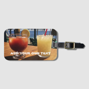 Cocktails by the Sea Custom Text Luggage Tag