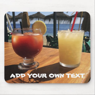 Cocktails by the Sea Custom Text Mouse Mat