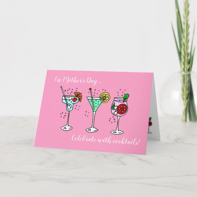 Cocktails Celebrate Mother's Day Card (Front)