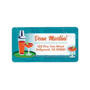 Cocktails Christmas Card Address Labels