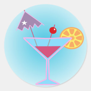Cocktails Classic Round Sticker