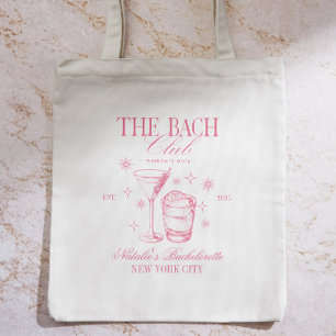 Cocktails Club Bachelorette Bridesmaids Party Pink Tote Bag