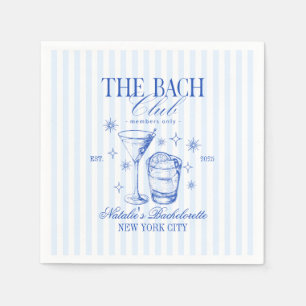 Cocktails Club Bachelorette Party Blue Napkin