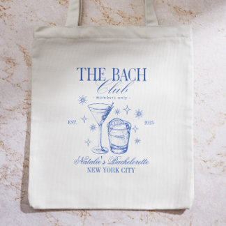 Cocktails Club Bachelorette Party Blue Tote Bag