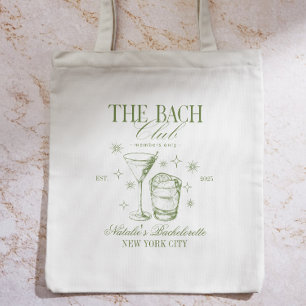 Cocktails Club Bachelorette Party Green Tote Bag