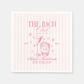 Cocktails Club Bachelorette Party Pink Napkin