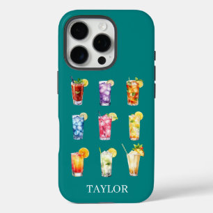 Cocktails Cocktails Cocktails Monogrammed iPhone 16 Pro Case
