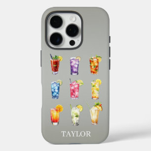 Cocktails Cocktails Cocktails Monogrammed iPhone 16 Pro Case