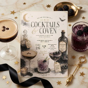 Cocktails & Coven Halloween Cocktail Party Holiday Card