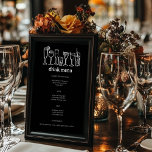 Cocktails Doodle Sketch Modern B&W CUSTOM Drink Menu<br><div class="desc">Use these fun whimsical menu cards for your wedding, engagement party, bridal shower or other event. Hand drawn by me for you. Fully editable, add your own text or background colour. Click "personalise" to edit the text and "edit design" to change fonts, colours and add text. Change the paper type...</div>